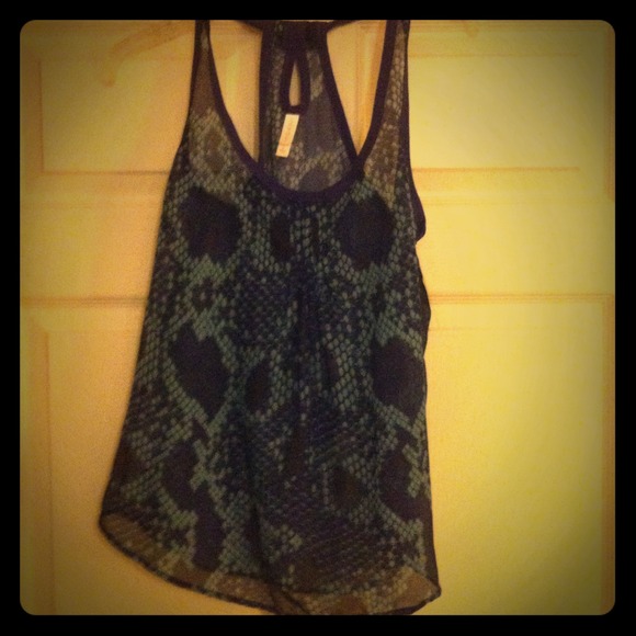 Summer dark blue and lite. Very cute sheer. - Picture 1 of 4