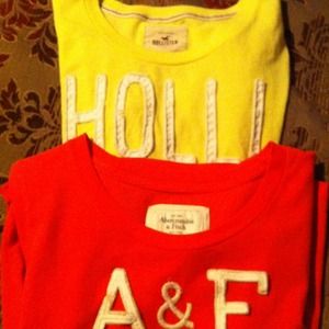 Yellow Hollister and orange a&f shirt