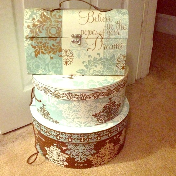 Two hat boxes and treasure box