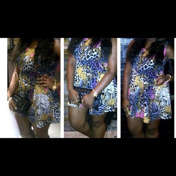 Multi Print Dress - Picture 1 of 2