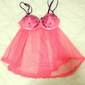 ✋Reserved Lingerie  Baby doll top and floral pumps