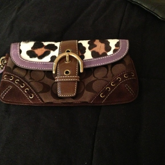 SOLD!! Coach Wristlet. Brown and Purple!