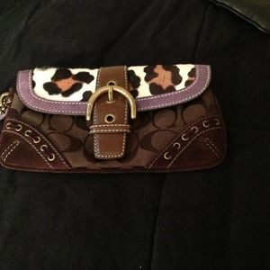 SOLD!! Coach Wristlet. Brown and Purple!