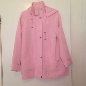 Pink color coat with hood
