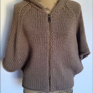 White & warren hooded cape sweater m