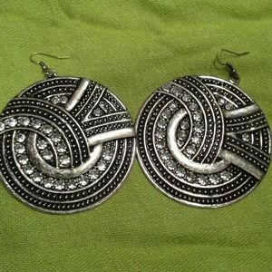 Large crystal embellished earrings