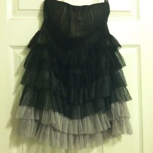 Strapless ruffle party dress
