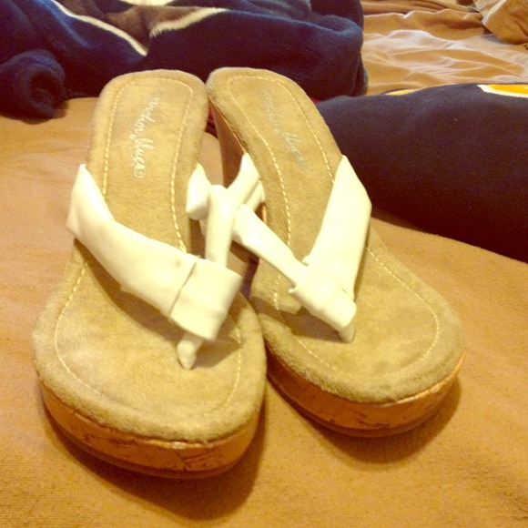 Size 5.5 white wedges! Never worn.