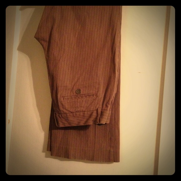 Gap dress pants, brown with dark brown pin stripe.