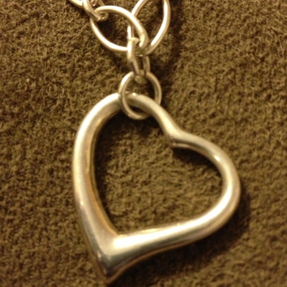 Genuine Sterling Silver Open Heart Link Necklace - Picture 3 of 4