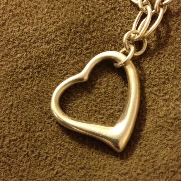 Genuine Sterling Silver Open Heart Link Necklace - Picture 4 of 4