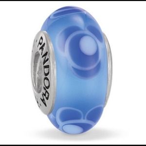 Pandora Flowers For You Blue Murano Glass Charm