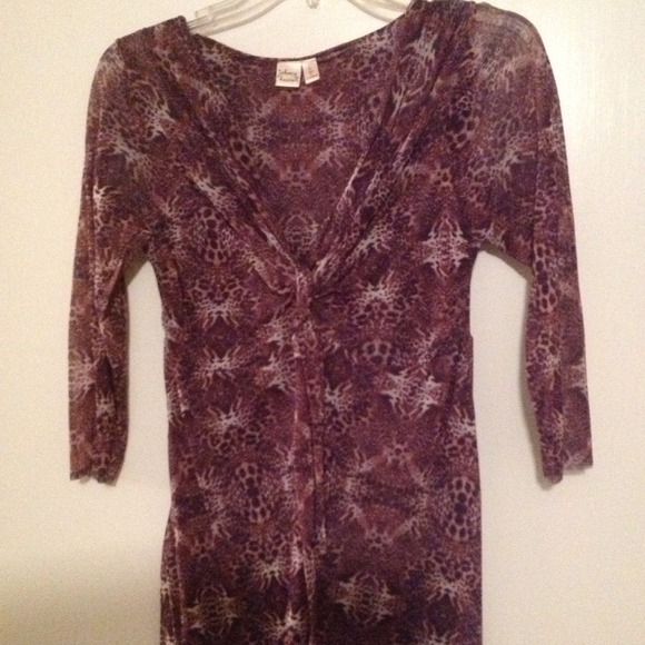 Animal print sheer top