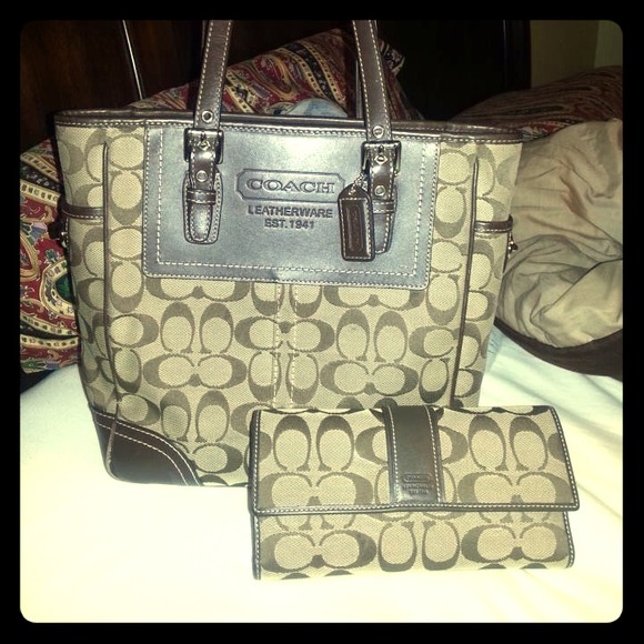 Coach Handbags - Coach purse + matching wallet and check book