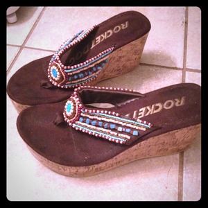 🚫SOLD🚫Turquoise wedges  size 8 REDUCED!!!