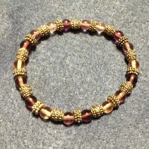 2 Tone Purple & Silver Stretch Bracelet