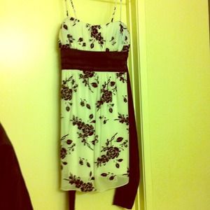 Chiffon dress... White with black floral design