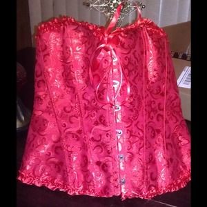Red corset with boning