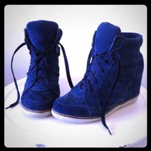 Jeffrey Campbell Venice Wedge Sneakers Blue size 8