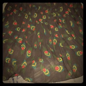Peacock print spaghetti strap top