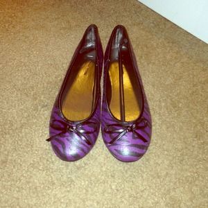 Purple&Black Tiger Print Flats Size 6