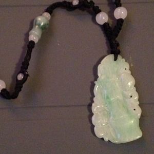 Carved Bamboo Jade Pendant