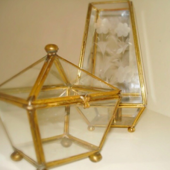 {Homegoods} Brass mini-terrariums, two