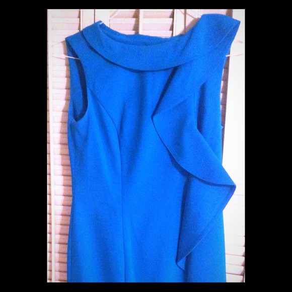 Calvin Klein Sleeveless Side Ruffle Shift Dress