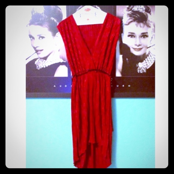 Cute high-low red dress from foreign exchange