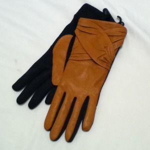 Brown leather gloves
