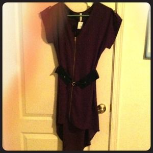 Asymmetrical purple dress