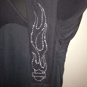 Harley Davidson sheer sleeve top.