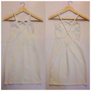 Criss-Cross Low Back White Dress
