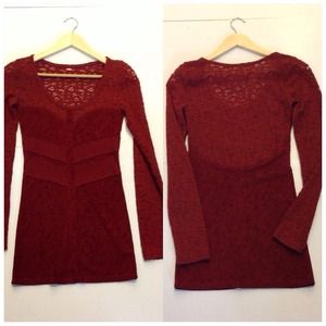 *Traded*🚫Free People Burgundy Lace Tunic/Dress