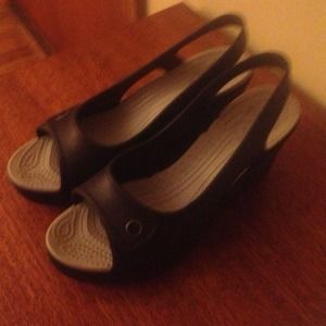 Crocs wedges black