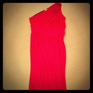❤️ Sale! One shoulder true Red Jersey Dress