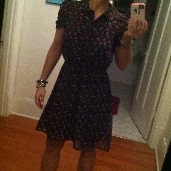 Blue and red floral summer dress.