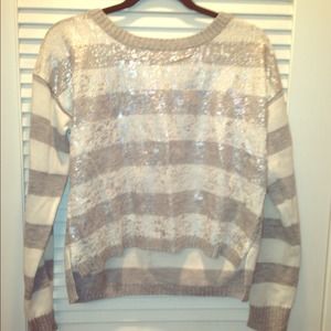 NWT- silver and white sweater from Wet Seal.
