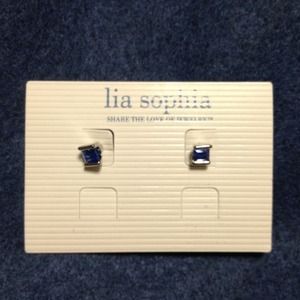Lia Sophia Sapphire Stud Earrings