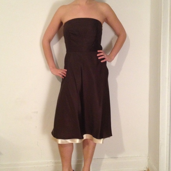 NWT Ann Taylor brown satin formal dress in size 4