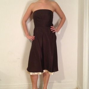 NWT Ann Taylor brown satin formal dress in size 4