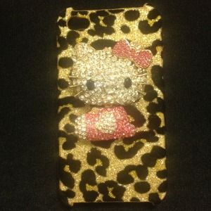 iPhone 4 &4s case Hello Kitty Cheetah Bling