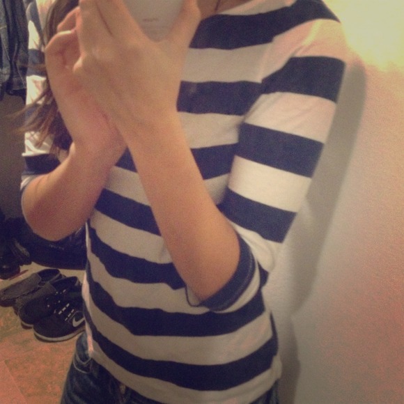 Bundle! 2 striped 3 quarter sleeve tops