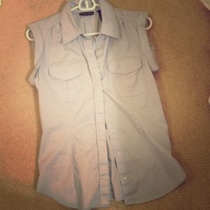 Baby Blue Button Down, Sleeveless