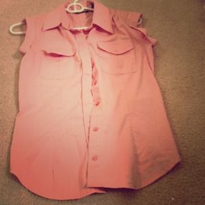 Coral Button Down