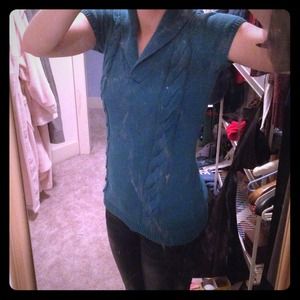 Style&co. Teal short-sleeved sweater top