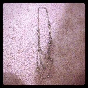 Silver, three-teared necklace