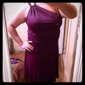 Plum one shoulder dress