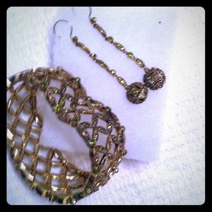 Citrine bracelet and earring set - 1912 style nice