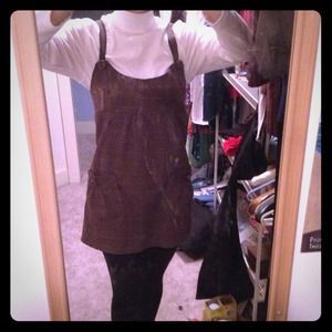 Grey and brown, "forever" plaid jumper